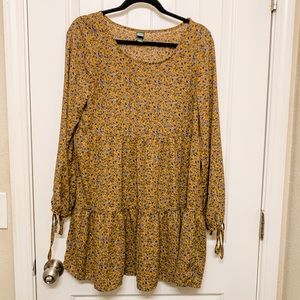 Yellow Floral Babydoll Dress